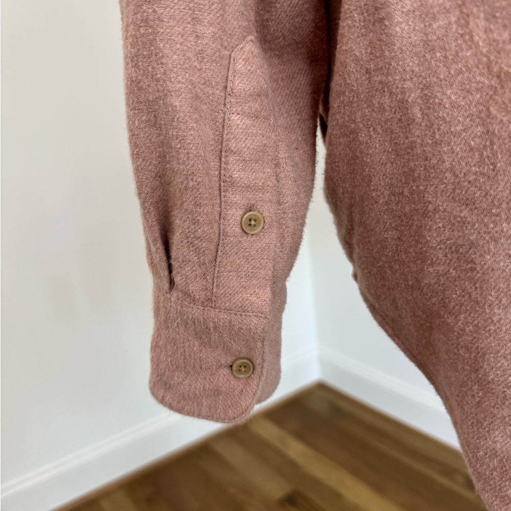 Madewell Heathered Pink Button-Up Flannel Shirt - Picture 8 of 13